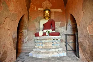 Terracotta Prints: Buddha sculpture inside Su La Ma Ni Pahto terracotta Temple