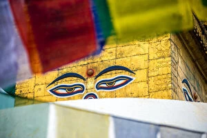 Images Dated 13th April 2014: Buddha Wisdom Eyes at the Swayambhunath Stupa