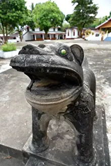 Luang Prabang Prints: buddhist animal statue at Wat Xiengleck temple luang prabang Laos Asia