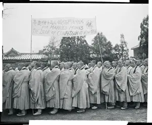 Religious Reformer Prints: Buddhist Monks Marching in a Protest