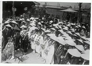Buddhist Priest Standing in Congregation