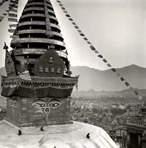 Images Dated 1st November 2013: The Buddhist stupa of Swayambu