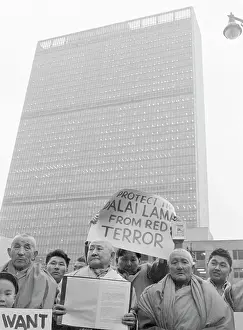 Buddhist Prints: Buddhists Protesting Outside United Nations