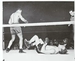 Buddy Baer on Turf Beneath Joe Louis