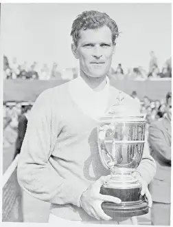 Bournemouth Prints: Budge Patty Holding Trophy