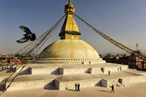 Pilgrim Collection: Budhnath stupa