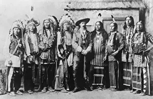 Buffalo Bill Cody with Group of Native Americans