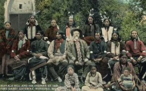 Buffalo Bill Posing with Native Americans