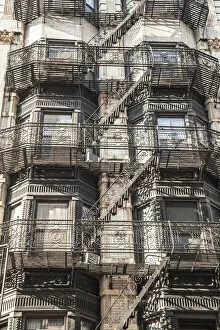 New York's Iconic Fire Escapes Collection: Building facade in Soho, New York