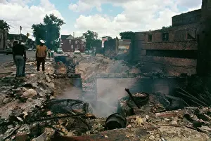 Building in Ruins after Riot