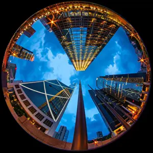 Buildings in Hongkong reflecting each other