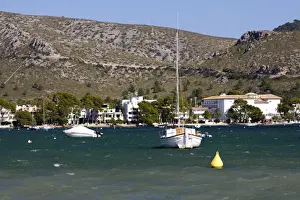 Majorca Prints: Buoy field with boats in Port de PollenAzAza, Majorca, Balearic Islands, Spain, Europe