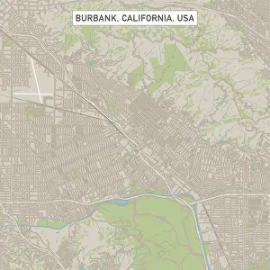 Burbank Prints: Burbank California US City Street Map