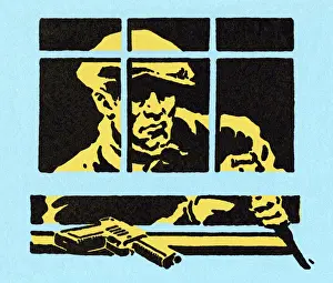 Burglary Prints: Burglar Breaking Into House
