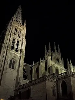 Burgos Prints: Burgos Cathedral By the night
