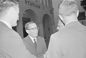 Burke Marshall Talking With Reporters