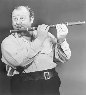 Flute Prints: Burl Ives Playing Antique Flute