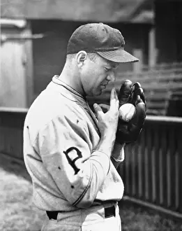 Pitcher Prints: Burleigh Grimes Preparing a Spitball