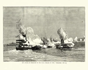 Images Dated 14th April 2019: Third Burma War, Attack on Meingyan Naval Brigade of HMS Turquoise
