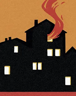 Residential Structure Prints: Burning House