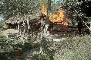 Evacuation Prints: Burning Huts in Viet Cong Stronghold