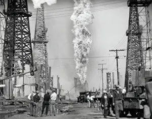 Santa Fe Prints: Burning Oil Well