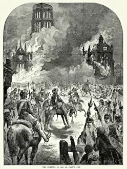 Great Fire of London (2-5 September 1666) Gallery: Burning of Old St Paul s