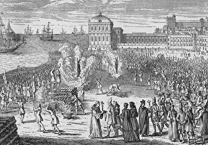 Burning Suspects at the Stake at Spanish Inquisition