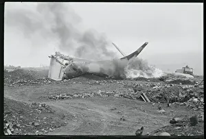 Burning Transport Plane