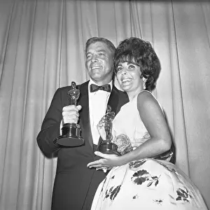 Theater Curtain Prints: Burt Lancaster and Elizabeth Taylor