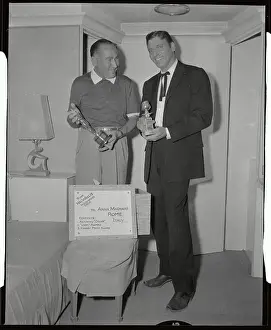 Burt Lancaster Holding Oscar Trophy
