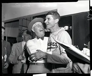 Burt Shoten Embracing Preacher Roe