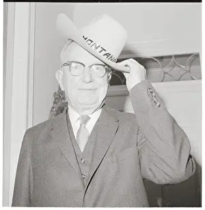 Wheeler Prints: Burton K. Wheeler Touching His Hat