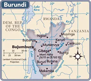 Burundi country map
