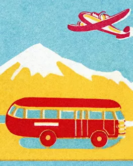 Illustration And Painti Gallery: Bus and Airplane
