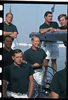 Bus Mosbacher Standing at the Wheel of His Boat
