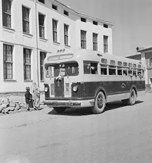 Kabul Prints: Bus Parked on Kabul Street