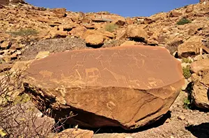 Works Prints: Bushman rock carvings, Mik Mountains, Damaraland, Namibia, Africa
