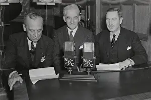 Alfred P Prints: Three Business Leaders at Microphones