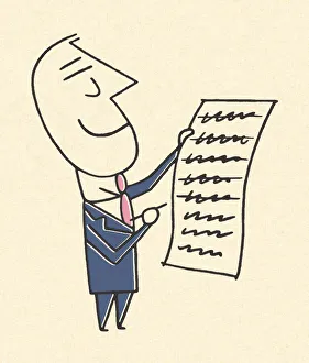 Printstock Collection: Businessman Checking Off List