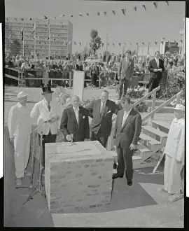 Henry H Prints: Businessman and German Officials at Cornerstone Laying Ceremony of Berlin Academy of Arts