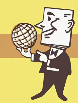 Environmental Conservation Collection: Businessman Holding a Globe