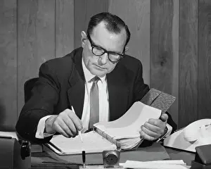 Huty26203 Prints: Businessman & Paperwork