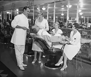Hospitality Prints: Businessman Receiving Full Salon Treatment