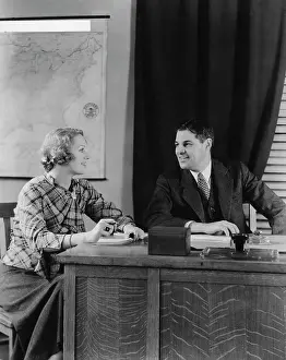 Huty26203 Prints: Businessman & Secretary