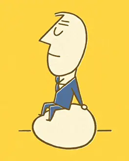 Corporation Prints: Businessman Sitting on an Egg