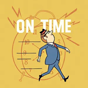 Illustrat Prints: Businessman On Time