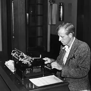 Typing Prints: Businessman using typewriter