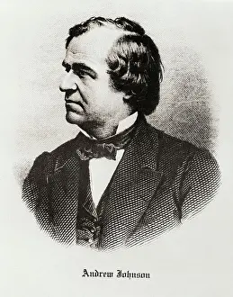 Assassination Prints: Bust Profile Portrait Of Andrew Johnson