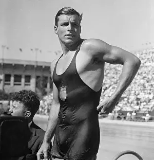 Swimmer Prints: Buster Crabbe at 1932 Summer Olympics